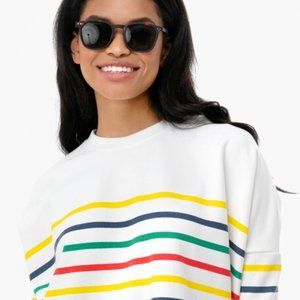 Tuckernuck Pomander Place Evie Swing Striped Rainbow Sweatshirt OS
